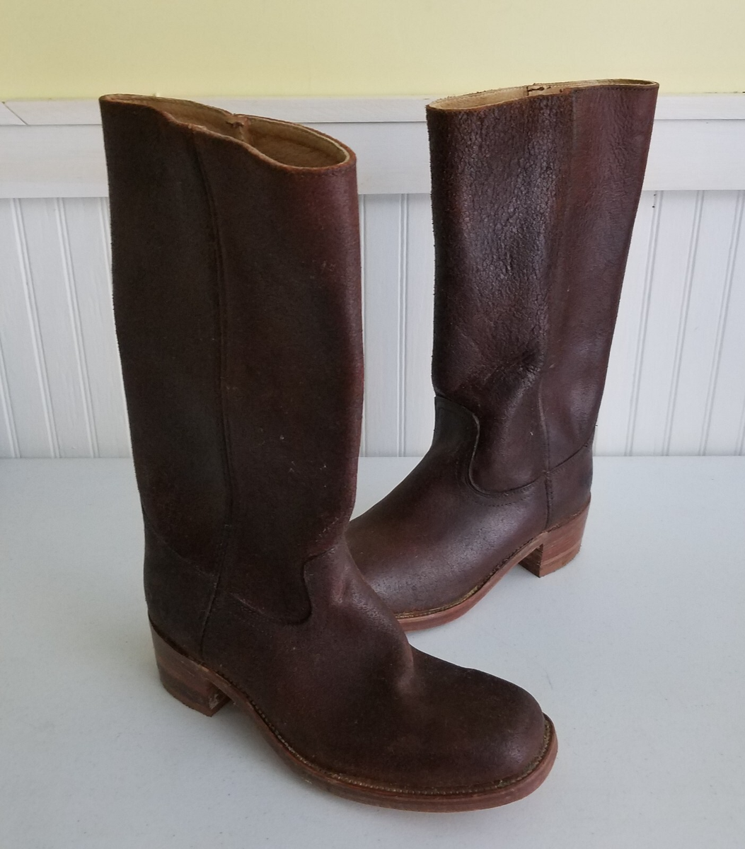 Vintage Frye Dark Brown Leather Campus Cowboy Boots Mens size 10 D