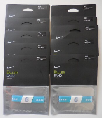 Nike Tour de Pier Baller Bands 10 Pack Adult Unisex M/L Set of 10 Single Bands