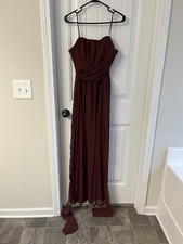 Size 8 Wine Burgundy Max & Cleo Mini & Maxi Layered Prom Dress NWT Formal 