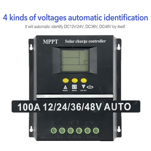 100A Solar Panel Charge Controller 12V 24V 36V 48V Regulator Auto Dual USB Mppt - Picture 6 of 12