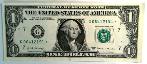 Nota de $1 estrella... tirada pequeña de 500.000 - Imagen 1 de 3