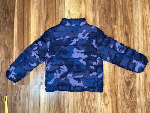 Polo Ralph Lauren Puffer Jacket Youth 4 4T Blue Camo Boys Kids Coat Full Zip - Picture 7 of 9