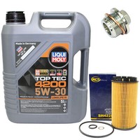 MotoröL Set 5W-30 5 Liter + ÖLfilter SH 422 P + Schraube FüR Audi A6 Coupe 2.0