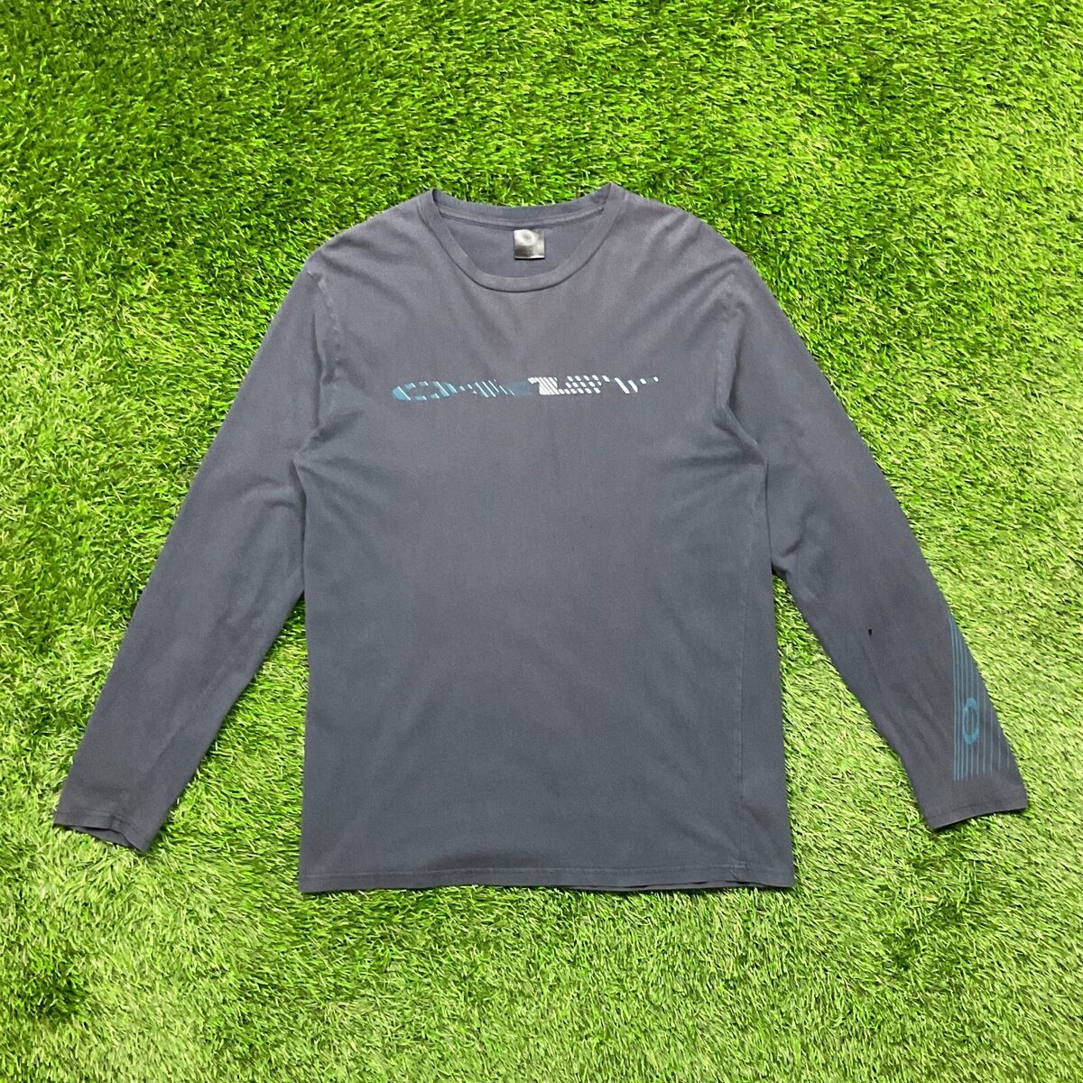 Vintage Oakley Software Faded Distressed Navy Long Sleeve T Vintage Oakley Software Faded Distressed Navy Long Sleeve T