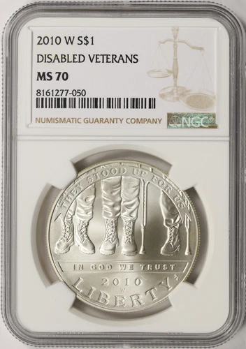 2010-W $1 Disabled Veterans Commemorative Silver Dollar NGC MS70
