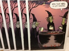 RSVP HALLOWEEN GREETING CARDS New w/Envelopes LOT 6 "WOW-THAT WAS A LOT FASTER"
