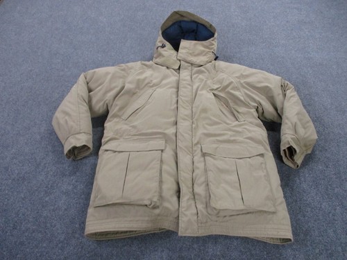 Vintage LL Bean Jacket Adult L Beige Down Puffer Coat Heavy Outdoors Barn Mens - 第 1/11 張圖片