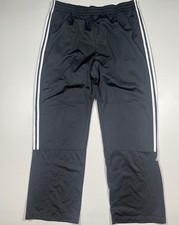 Vintage Adidas Track Pants Mens 2XL Black 3-Stripes Elastic Waist Athletic 2005