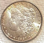 1887 P Morgan Tons of luster on this AU coin bright & beautiful free ship Sigma+