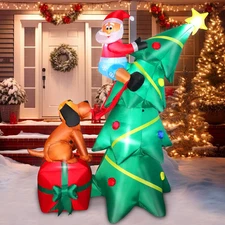 Funfanso 6FT Inflatable Christmas Tree for Yard outside Decoration, Blow up