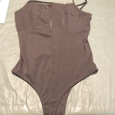 Willow Root Womens Gray Sleeveless Bodysuit Size Medium