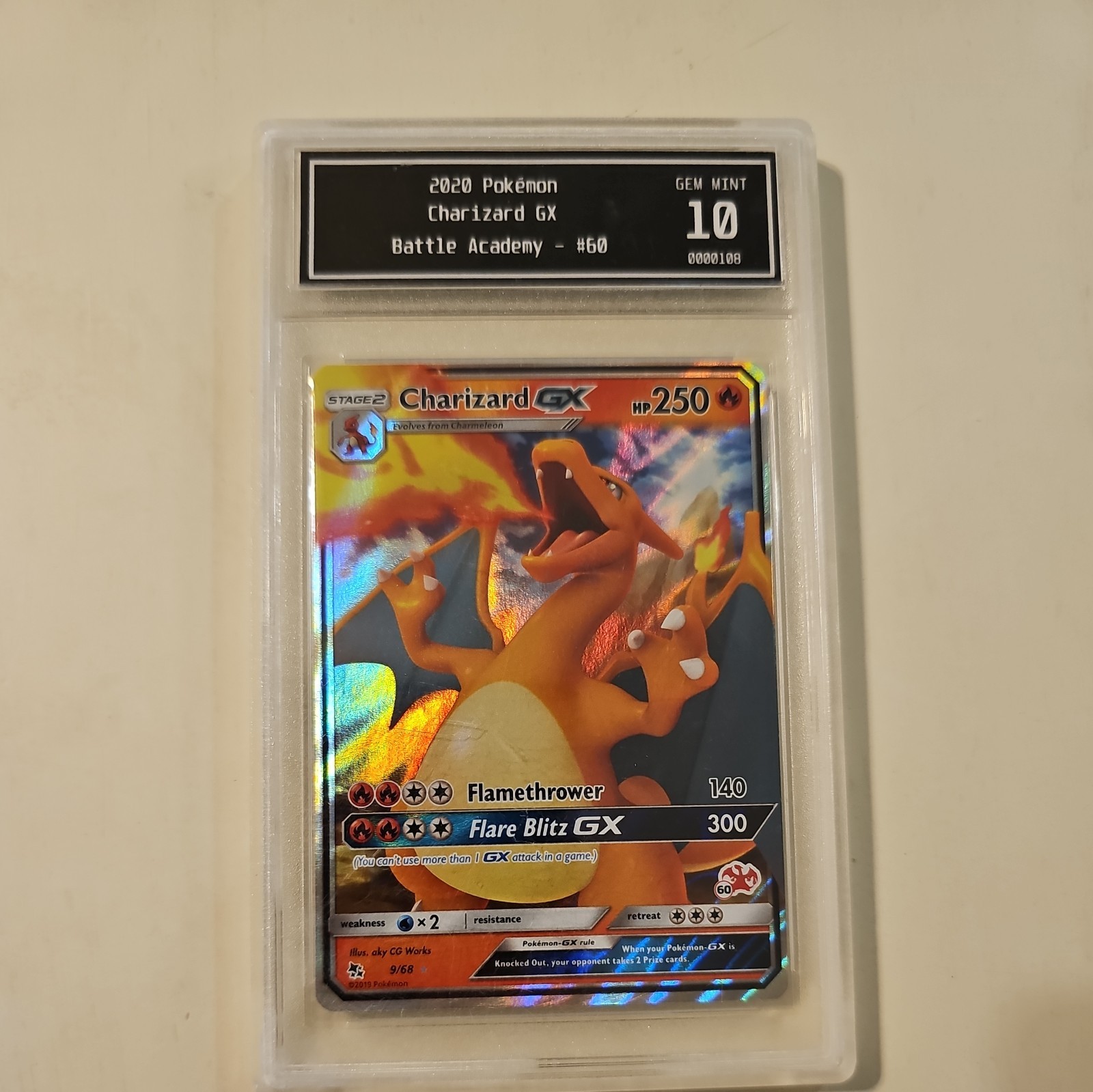 2020Pokémon Charizard GX 9/68 Charizard(60)BattleAcademy TCS GRADING GEM MINT 10