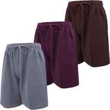 Mens Cotton Knit Athletic Gym Shorts  Work Out Jogger Sweat Shorts with Drawstr