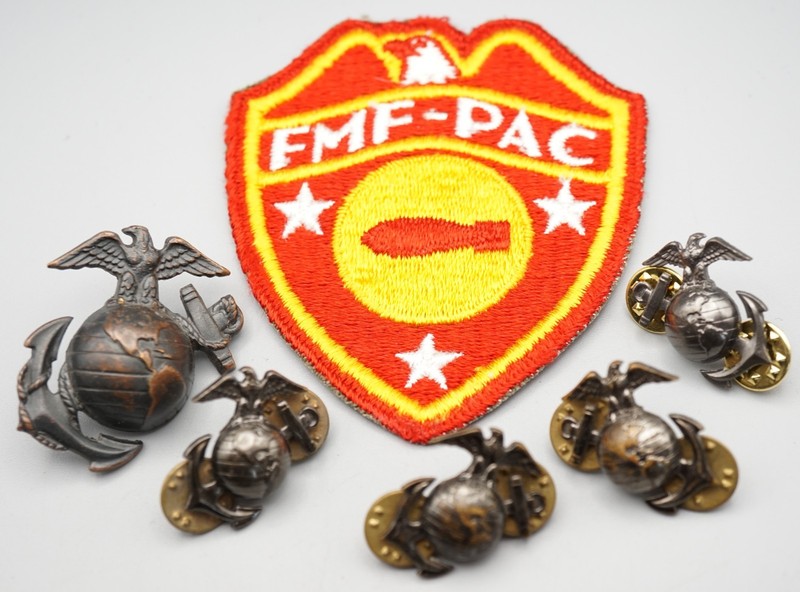 WWII USMC FMF-PAC Fleet Marine Force Pacific Bomb Disposal Patch & EGAs Lot Of 6
