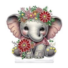 Diamond Painting Desktop Decoration, Flower Elephant 5D DIY Special elephants