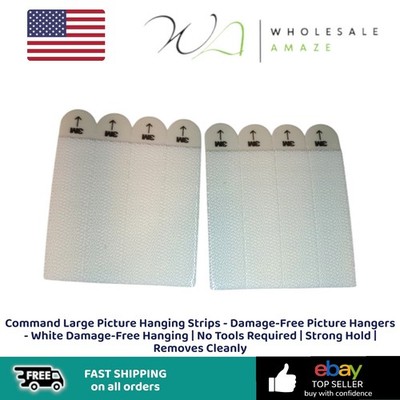 8 Command Large Picture Hanging Strips - Damage-Free Picture Hangers White