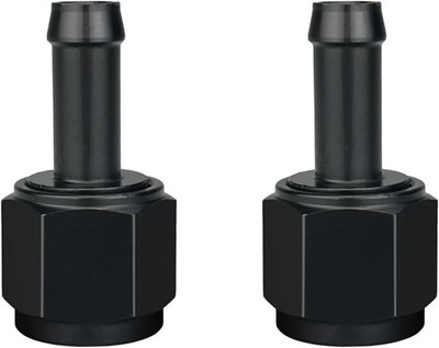 10AN Female to 3/8 Barb Hose Fitting Adapter Straight Swivel Aluminum Black, Pac
