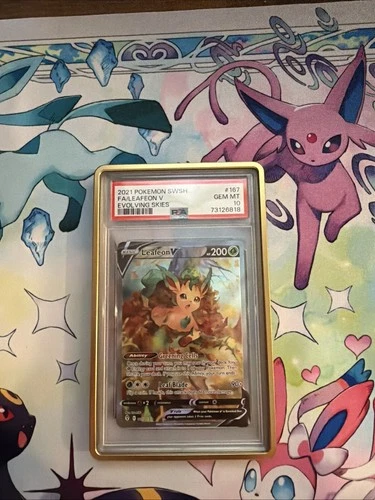 2021 Pokemon SWSH Evolving Skies Leafeon V #167/203 PSA 10 GEM MINT W/ Guard