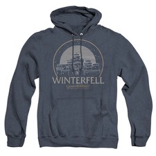 Game Of Thrones Winterfell Mens Heather Hoodie Navy Officially Licensed
