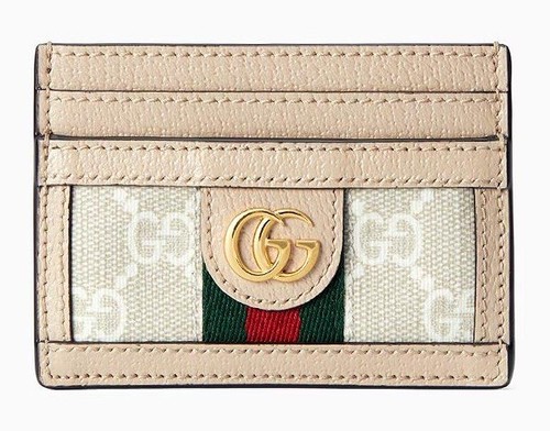 NEW GUCCI OPHIDIA DOUBLE G GREEN RED WEB GG SUPREME CARD CASE WALLET W/BOX - Picture 2 of 8