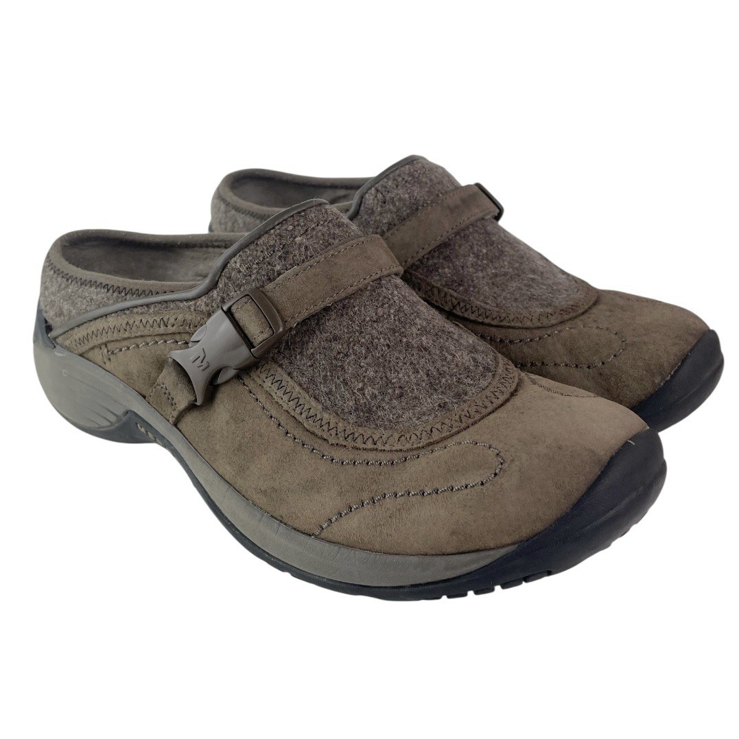 Scarpe donna Mule taglia 10 Merrell moc marrone slip on pietra performance J66626