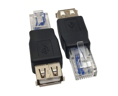 Haokiang (2-Pack) USB - RJ45, USB2.0 A Female to RJ45 Ethernet Male black