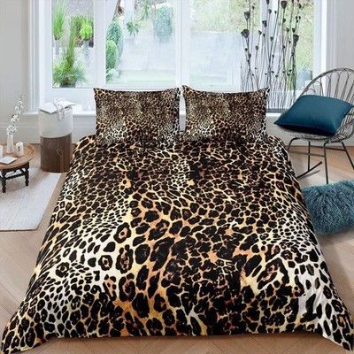 Leopard Bettwäsche, Safari, Cheetah, bedruckt, Bettbezug 220 x 240 cm, für Ki...