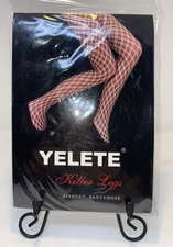Yelete Killer Legs Black Fishnet Pantyhose 828FN002 NEW