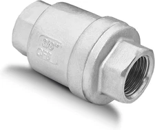 3/8" NPT Stainless Steel Spring Check Valve, WOG1000 NPT Thread Unleaded In-Line
