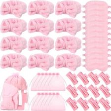 48 Pcs Spa Party Supplies Sleep over Essentials 12 Pink Spa Headband 12 Pink ...