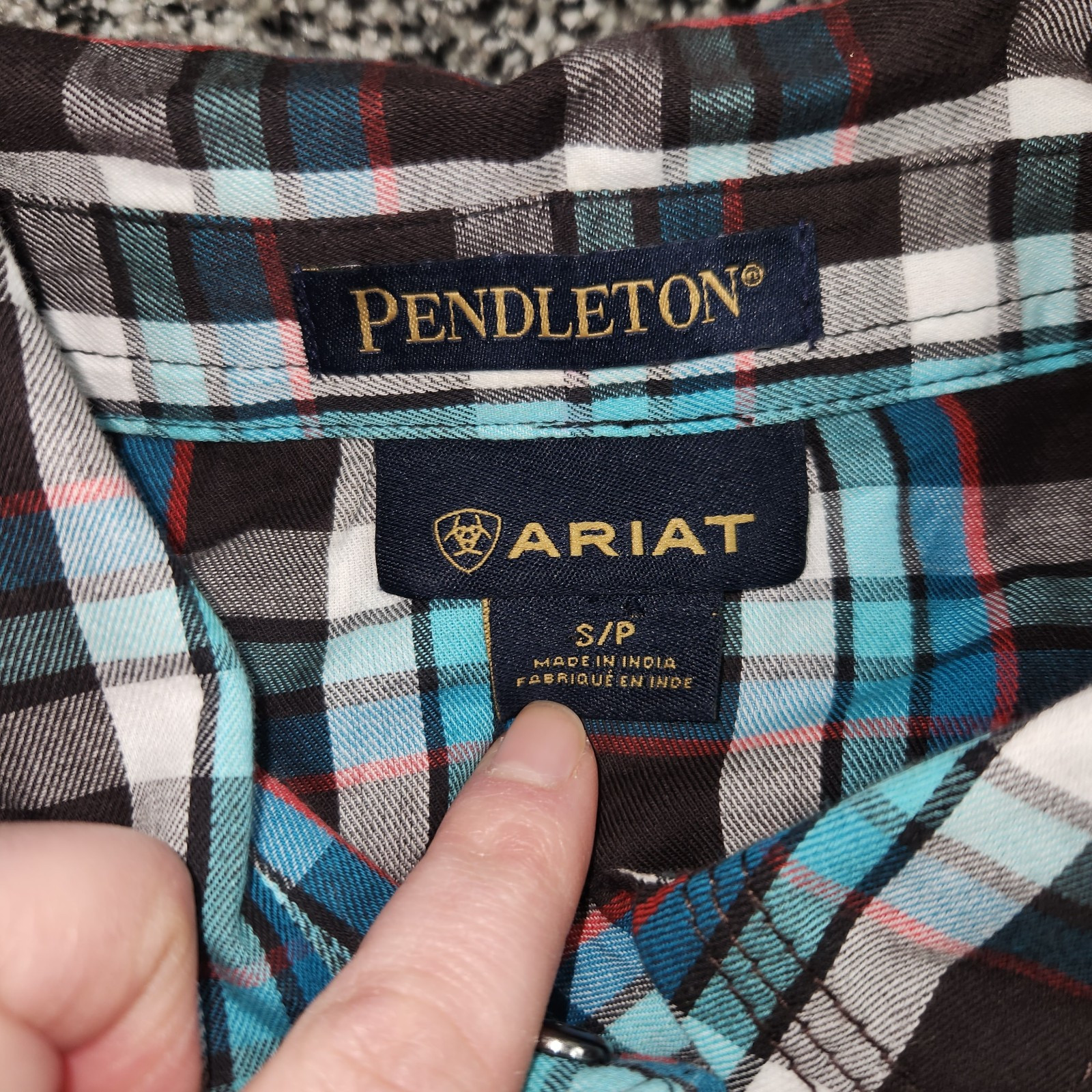 Ariat Pendleton Button Snap Long-Sleeve Shirt Blu… - image 2