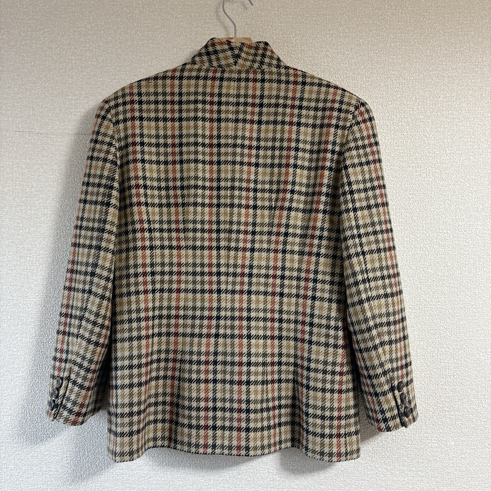 Ultra RARE Vintage 60s 70s GUCCI Crest Tag Plaid Jacket Interlocking G Buttons image 9