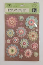 Classic K Bailey Flowers Grand Adhesions Scrapbooking Stickers By K&Company