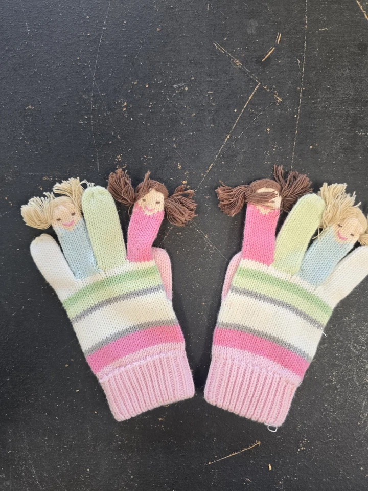 Knit Holiday Fäustlinge 2T - 3T Kleinkind Fingerpuppen mehrfarbig