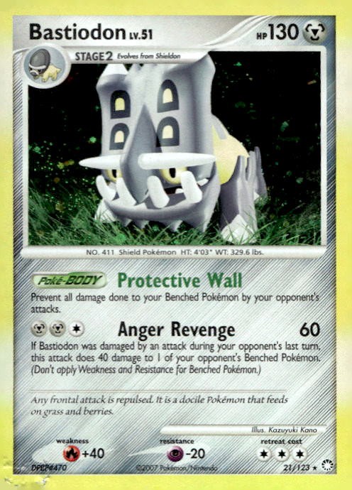 Bastiodon (DP Mysterious Treasures) 21/123 Holo Deck Exclusives Pokemon LP