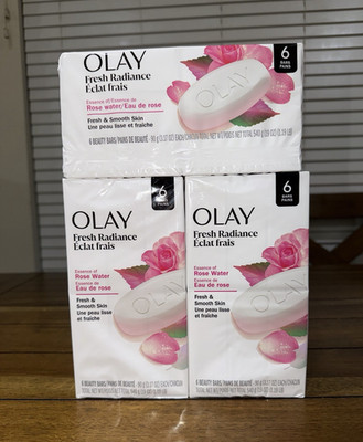 Olay Fresh Radiance Rose Water Beauty Bar Soap 6-Pack, 19 oz Total