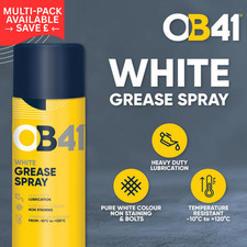 OB41 White Grease Spray - Ideal for Lubricating and Protecting Hinges & Bearings