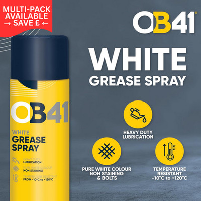 OB41 Weiß Fettspray - Ideal zum Schmieren und Schützen von Scharnieren & Lagern