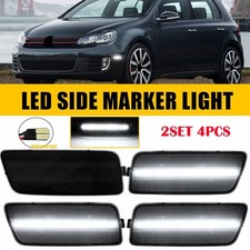 4X For Volkswagen VW MK6 GTI 2010-2014 White Bumper Side Marker Lights Smoked EE