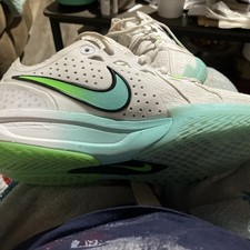 Nike Air Zoom GT Cut 3 Basketball Shoes Mens Sz 9.5 White Turquoise DV2913-107