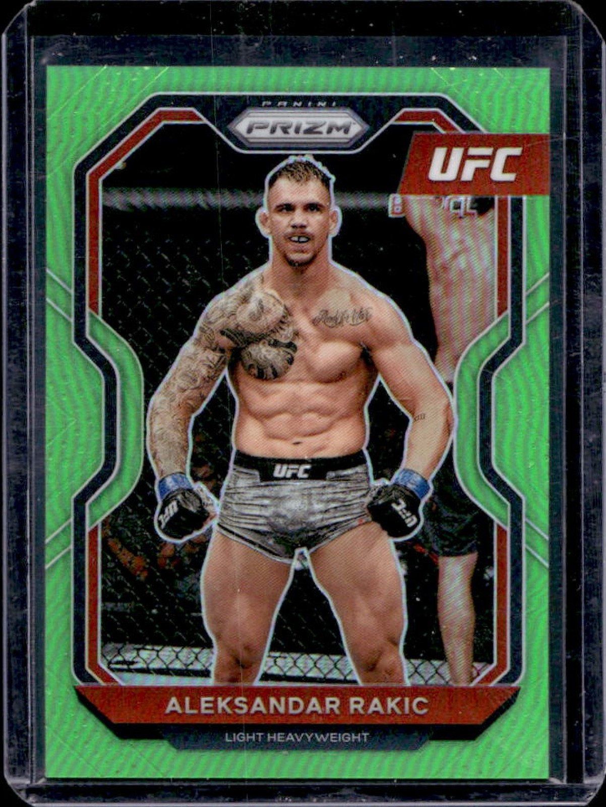 2021 Prizm UFC Aleksandar Rakic Neon Green Prizms #/75