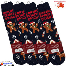 Wondershop 4 Pack Christmas Crew Socks Size 6-12 Baking Spirits Bright Reindeer