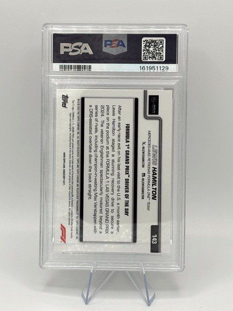 Lewis Hamilton 2025 Topps Chrome F1 Gold Checker Flag PSA 9 /50 #143 view 2