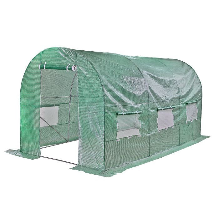 Serre tunnel de jardin 9 m² pour cultiver ses légumes bio en famille