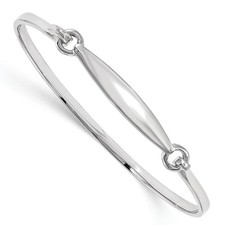 Silver Polished Children's ID Bangle Bracelet QB1204
