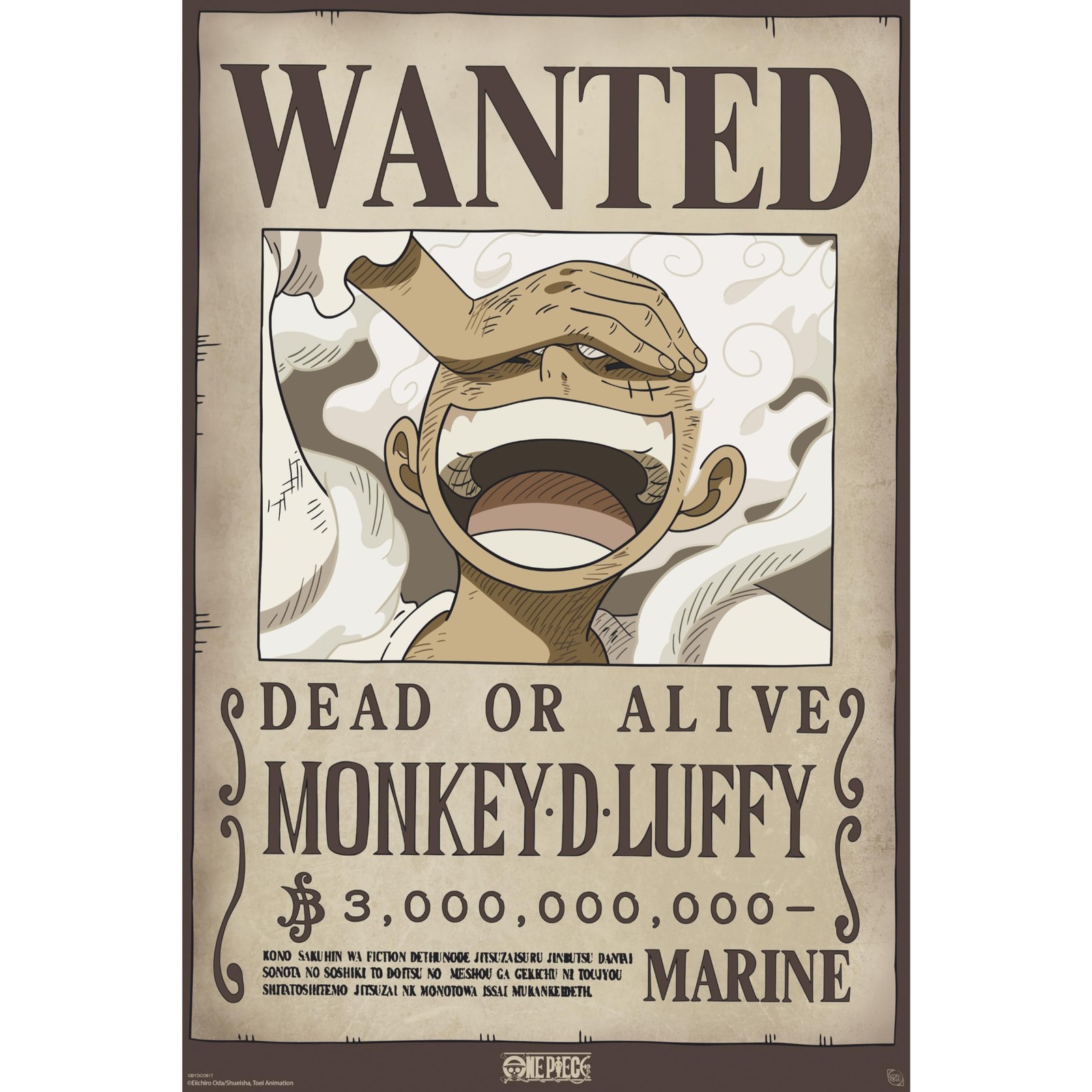 Poster ONE PIECE Chibi Wanted Luffy Wano – Produit Officiel – Format 52 x 38 cm
