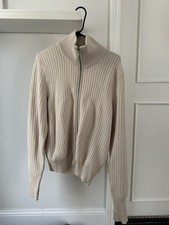 TOM FORD Cashmere Wool Zip Cardigan Leather Trim