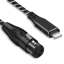 XLR To iPhone Microphone Cable 6.6FT Female To Lightning For iOS 14/13