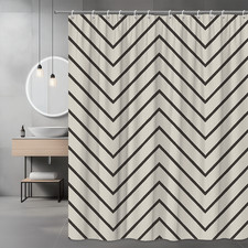 Modern Black and White Chevron Shower Curtain for Bathroom Decor