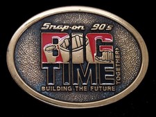 UC09132 NOS VINTAGE 1990s  SNAP-ON TOOLS  ADVERTISEMENT SOLID BRASS BUCKLE